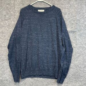 MUTUAL WEAVE Sweater Men's XL Heathered Blue Raglan Sleeve Crew Neck Pullover